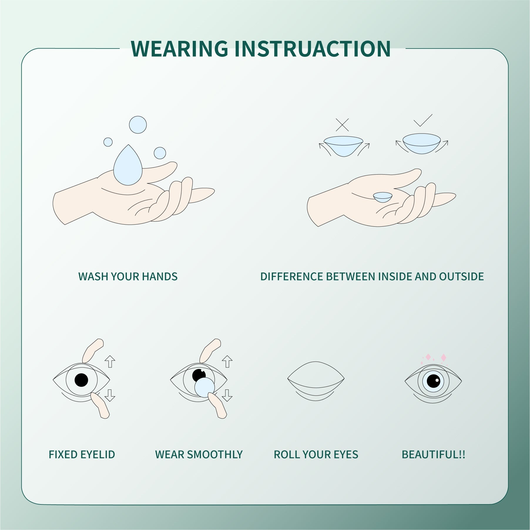 1Pair FDA Certificate Eyes Beautiful Pupil Colorful Girl Cosplay Contact Lenses  CLEAN BLUE