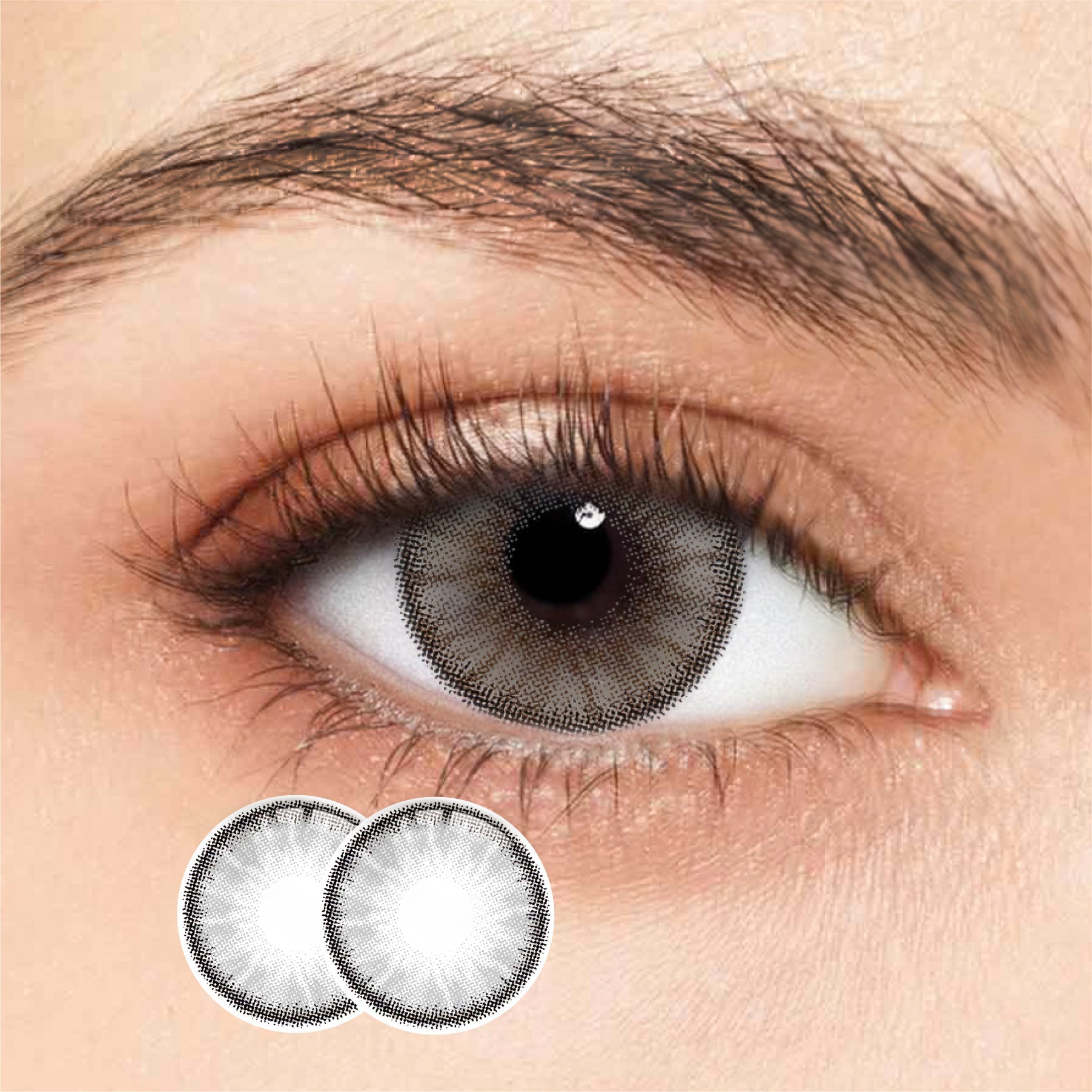 1Pair FDA Certificate Eyes Beautiful Pupil Colorful Girl Cosplay Contact Lenses  Purely GRAY