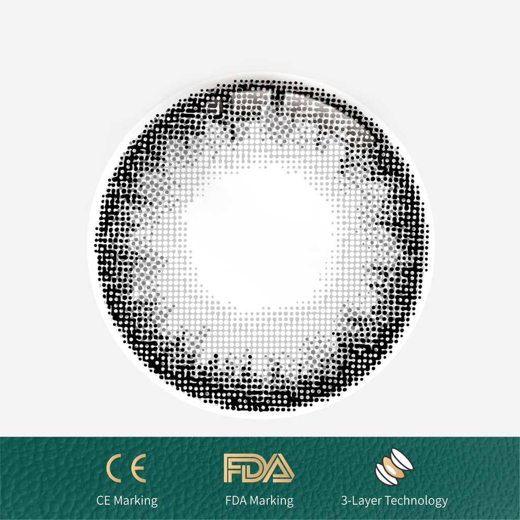 1Pcs FDA Certificate Eyes Beautiful Pupil Colorful Girl Cosplay Contact Lenses Gray(0-600°)