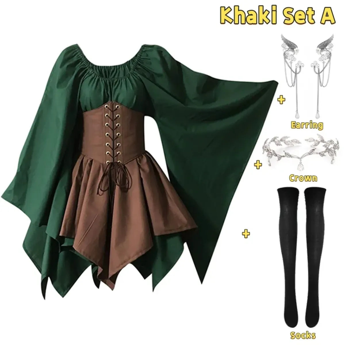 Gothic Elf Corset Dress – Medieval Fairy Lolita Cosplay