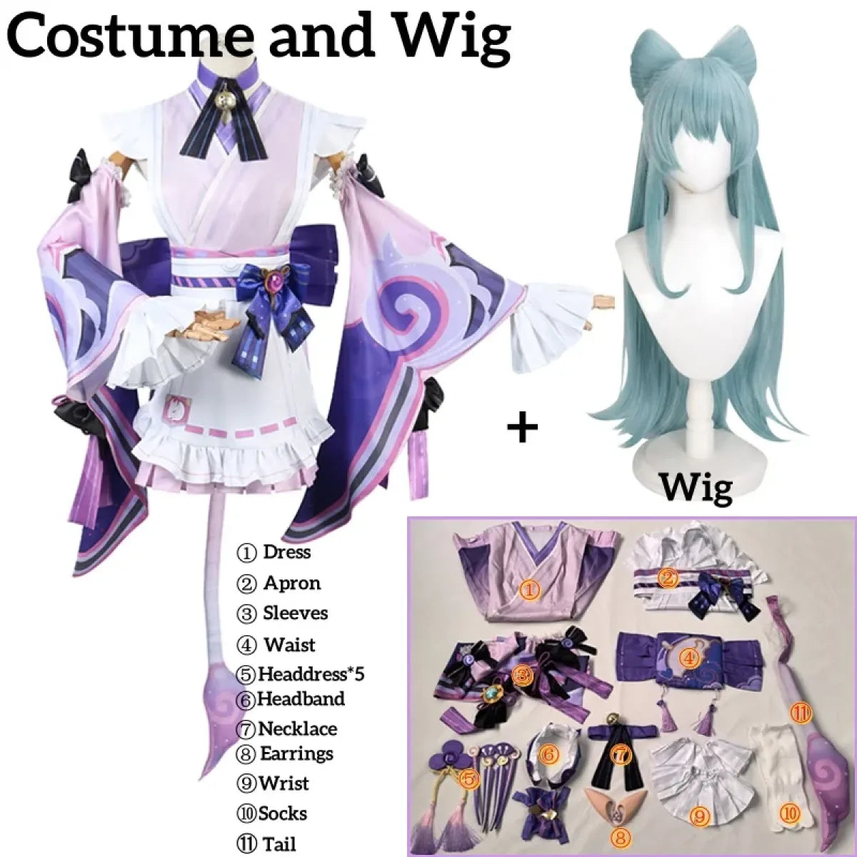 Genshin Yumemizuki Cosplay Kimono – Kawaii Fantasy Dress Set
